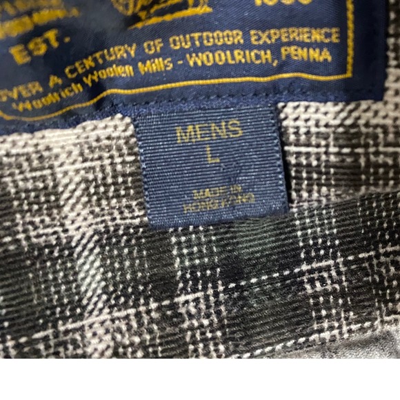 Woolrich Plaid Flannel Shirt Men's Large Long Sleeve Button Down Classic Outdoor - Picture 8 of 8